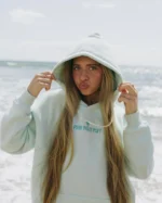 Classic Palm Puff Hoodie in Mint Breeze
