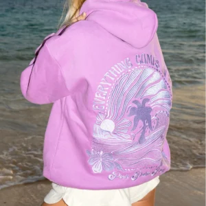 Everything Comes in Waves Hoodie in Acai