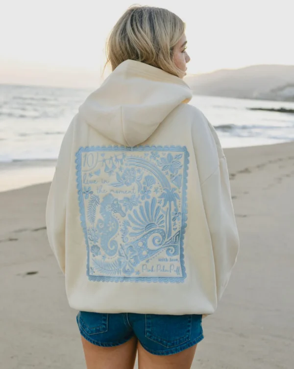 Live in the Moment Puff Hoodie in Sand