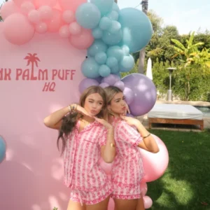 Pink Palm Pajamas in Blush Bay