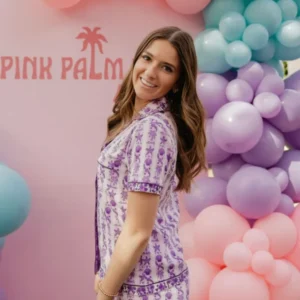 Pink Palm Pajamas in Twilight
