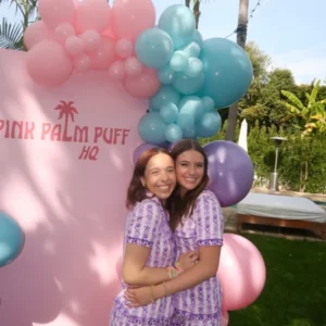 Pink Palm Pajamas in Twilight