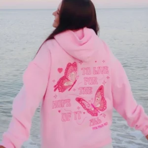 To Live For the Hope of it All Hoodie in Pink